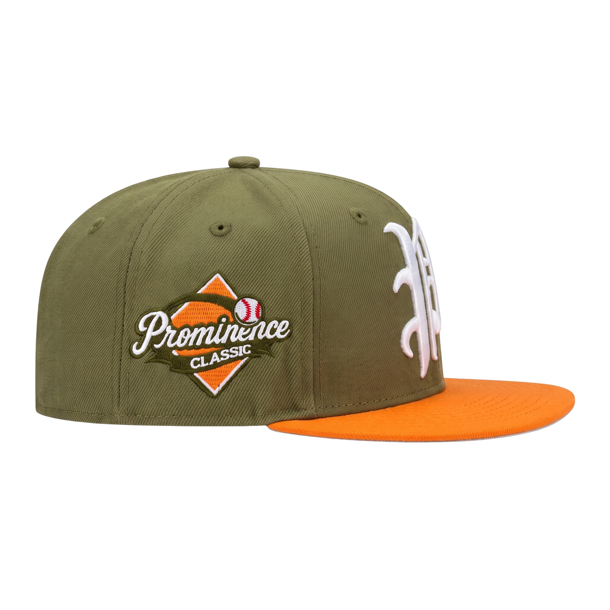 Khaki Green + Orange ‘Classic’ Flat Brim
