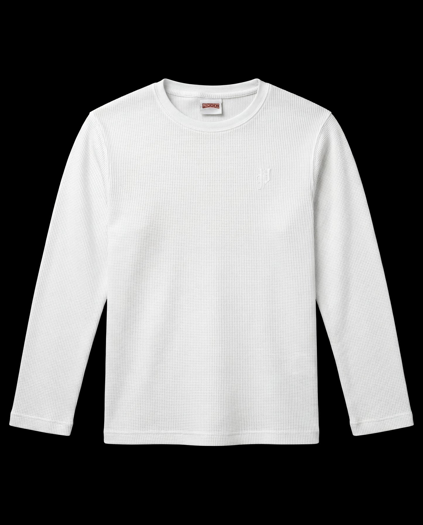 White Waffle-Knit Long sleeve