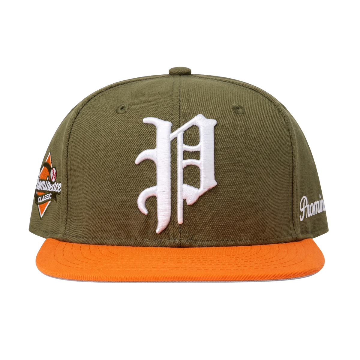Khaki Green + Orange ‘Classic’ Flat Brim