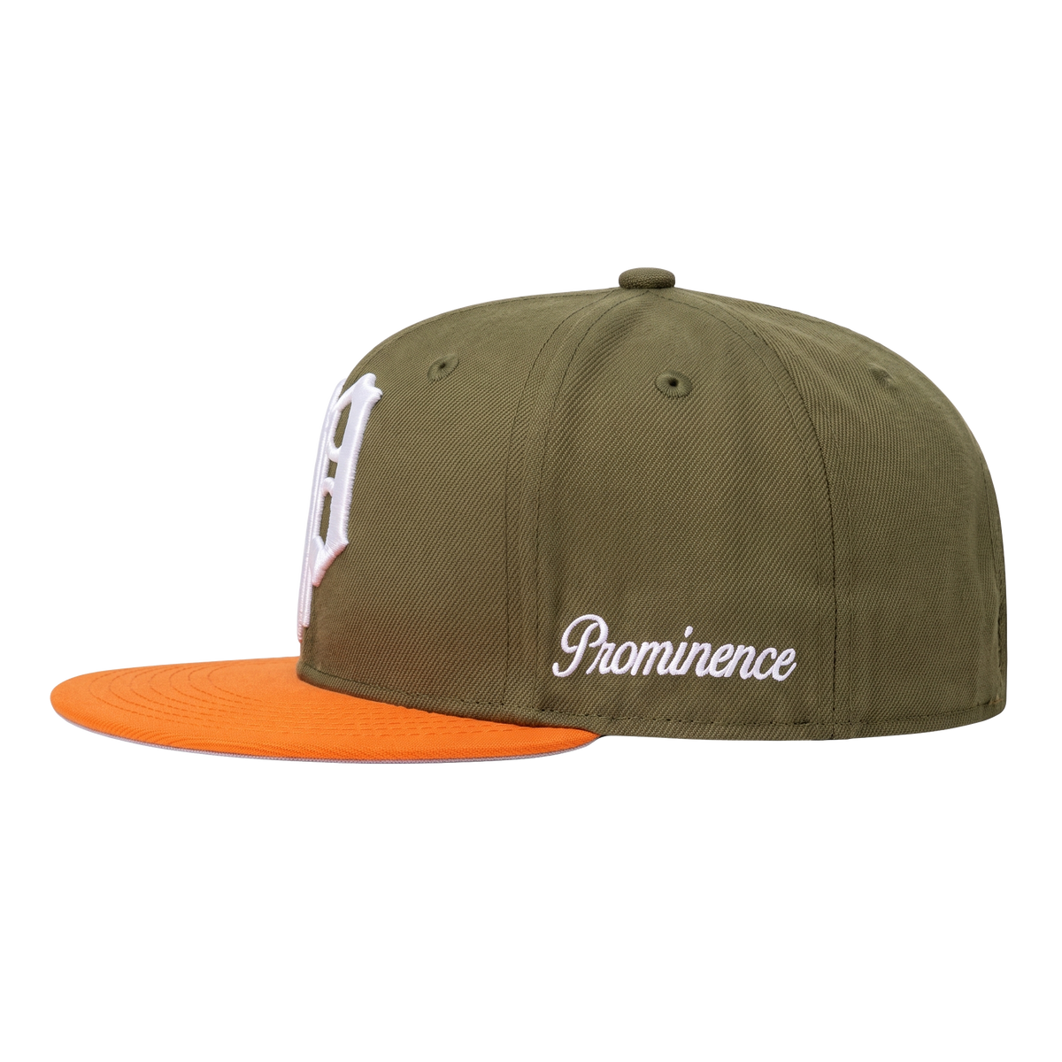 Khaki Green + Orange ‘Classic’ Flat Brim
